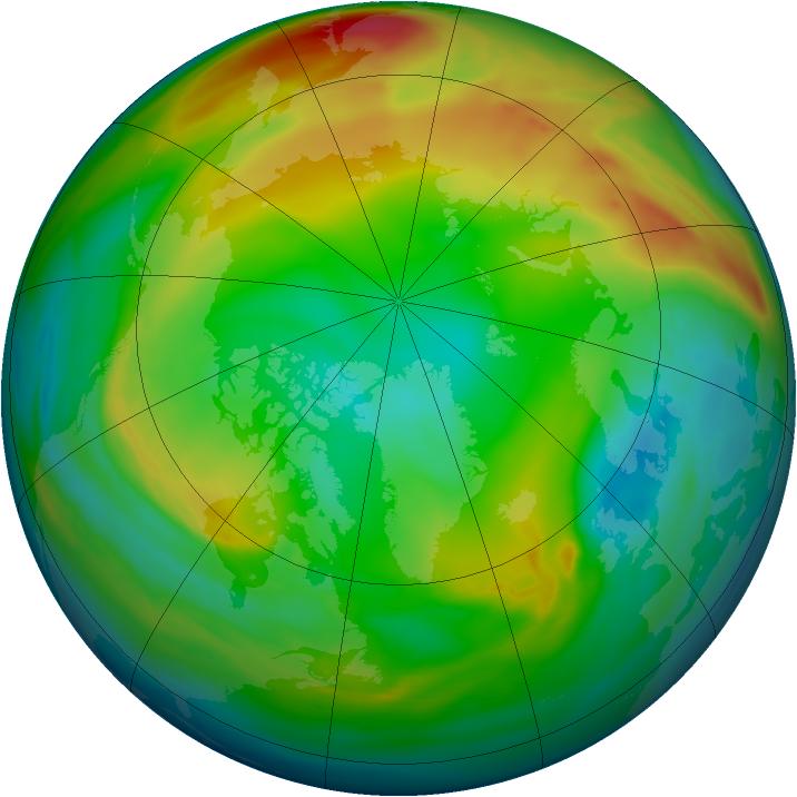 Arctic ozone map for 11 January 2005